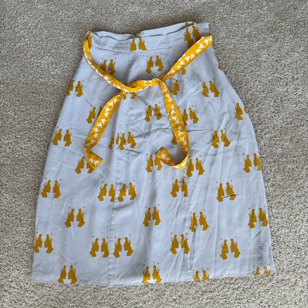 Charlotte By Charlotte Taylor Anthropologie Juggling Figures Silk Skirt